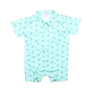 BlueQuail Baby Green Fly Fishing Short Sleeve Romper Size 0-3 M